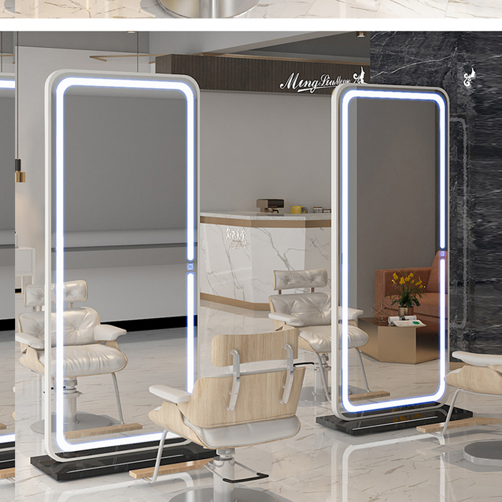 Espelho de moldura de alumínio camarim Espelho de corpo inteiro led de corpo inteiro no quarto com espelho de pé iluminado com luz led