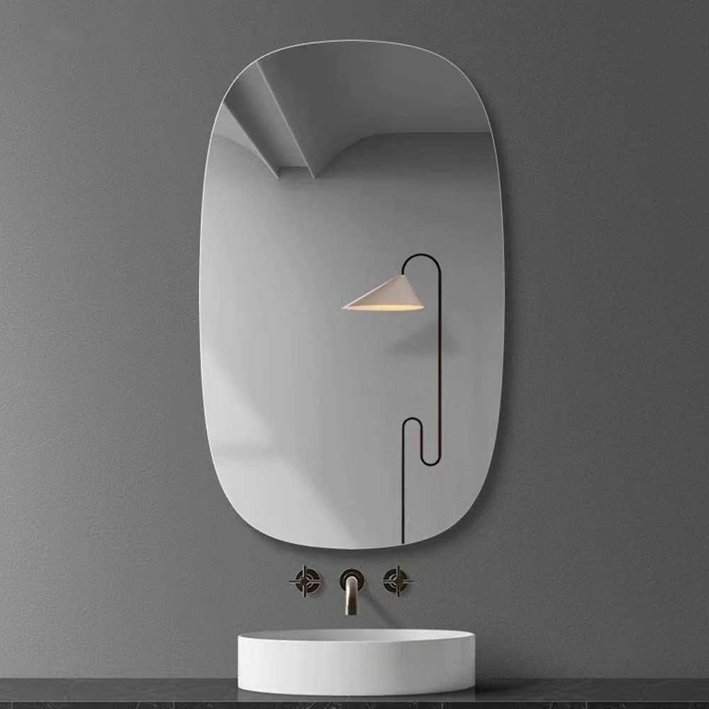 Espelho de parede oval de 4 mm grande à prova d'água sem moldura espelho de vidro para banheiro