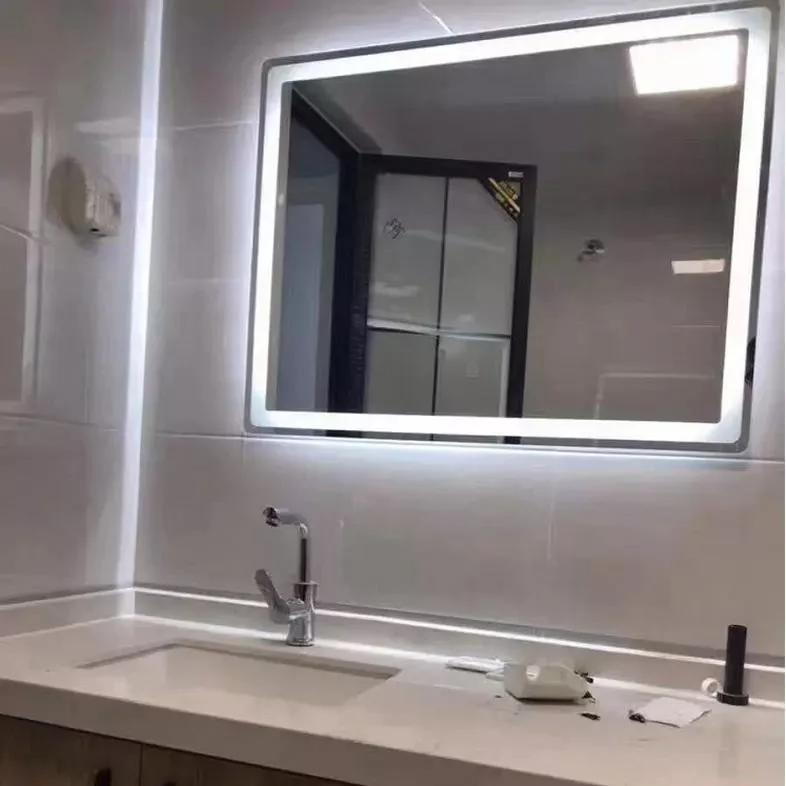 Círculo WC Chinês Arco Redondo Espelhos de LED Decoração Parede Grande Comprimento Total Adesivos Parede no Banheiro com Luz LED Espelho de Maquilhagem