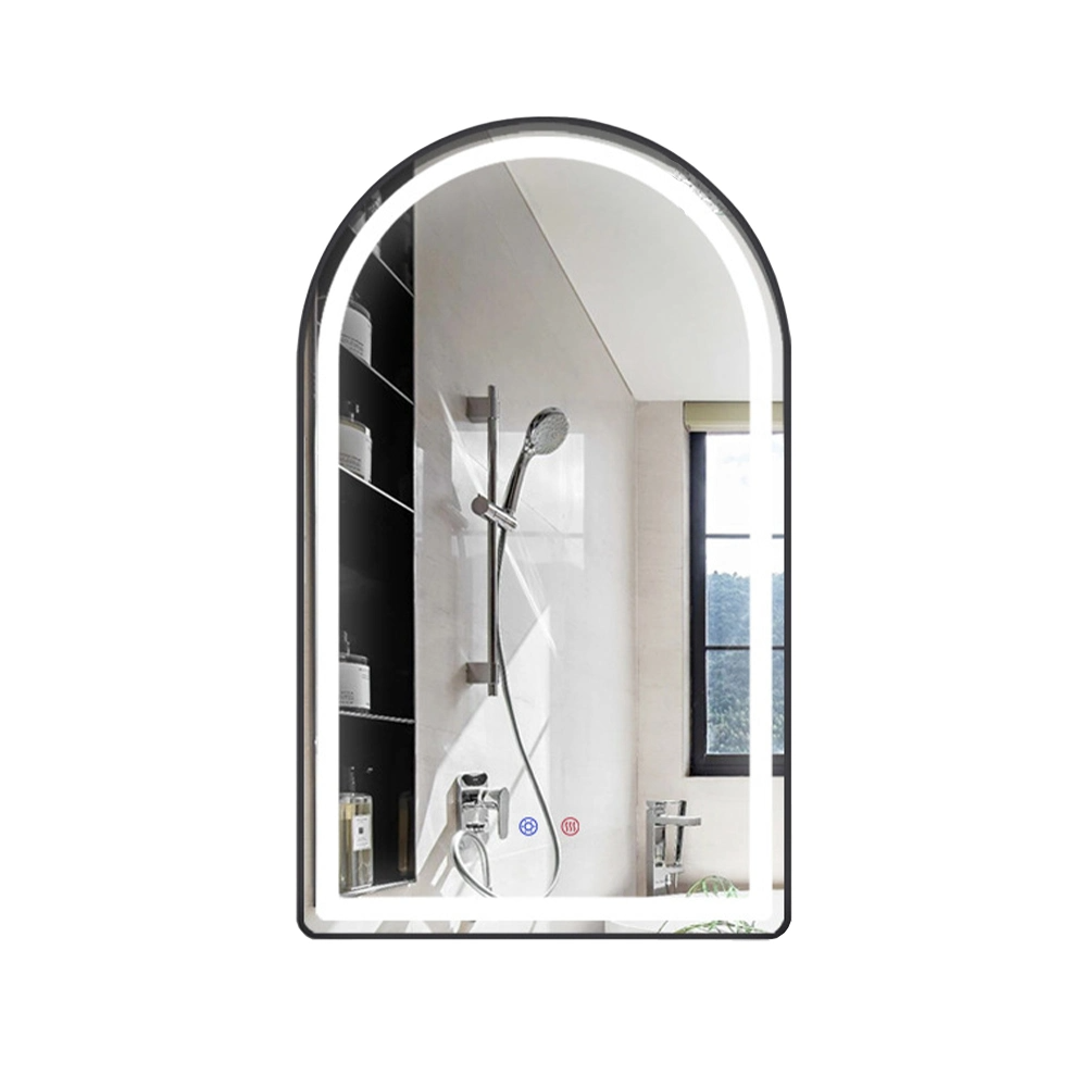 Espelho de parede oval de alumínio dourado com moldura de metal para decoração de casa moderna interior de luxo para espelho de banheiro