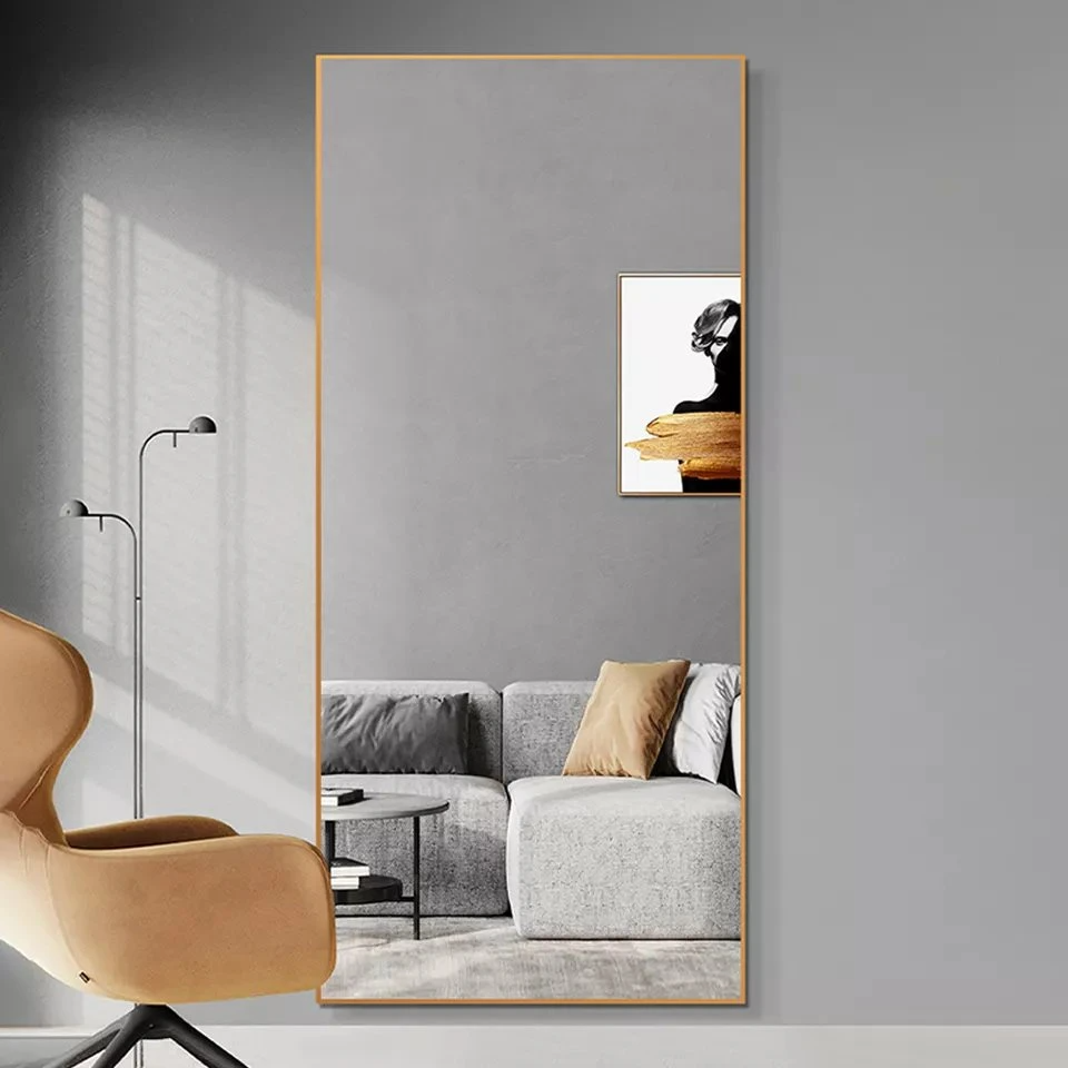 Decoração Art Home Hotel Redondo Forma Múltipla Alumínio Metal Madeira Espelho de Parede 40 Cm 50 Cm