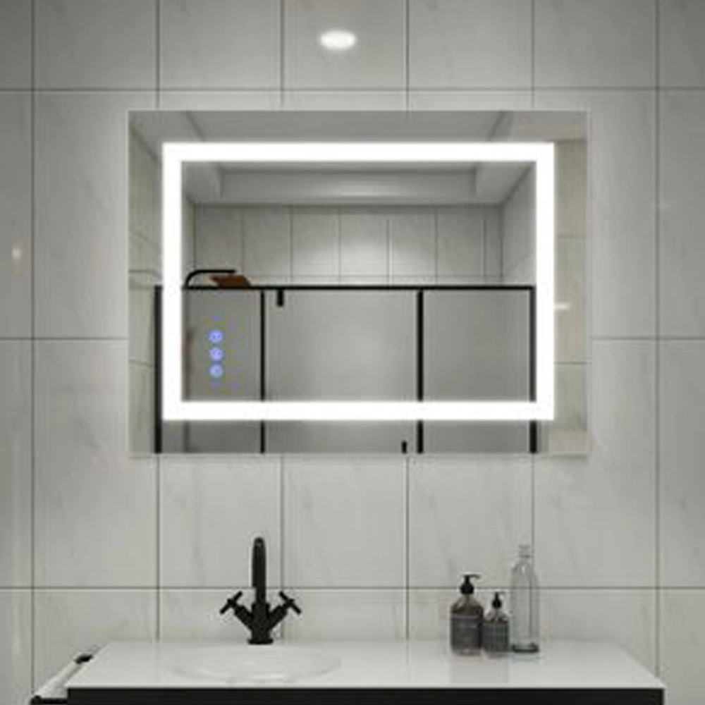 Espelho de LED inteligente para banheiro, móveis de vaidade decorativos, espelho de vidro montado na parede, espelho de maquiagem Bluetooth para decoração de casa