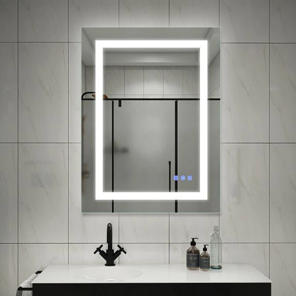 Espelho de LED inteligente para banheiro, móveis de vaidade decorativos, espelho de vidro montado na parede, espelho de maquiagem Bluetooth para decoração de casa