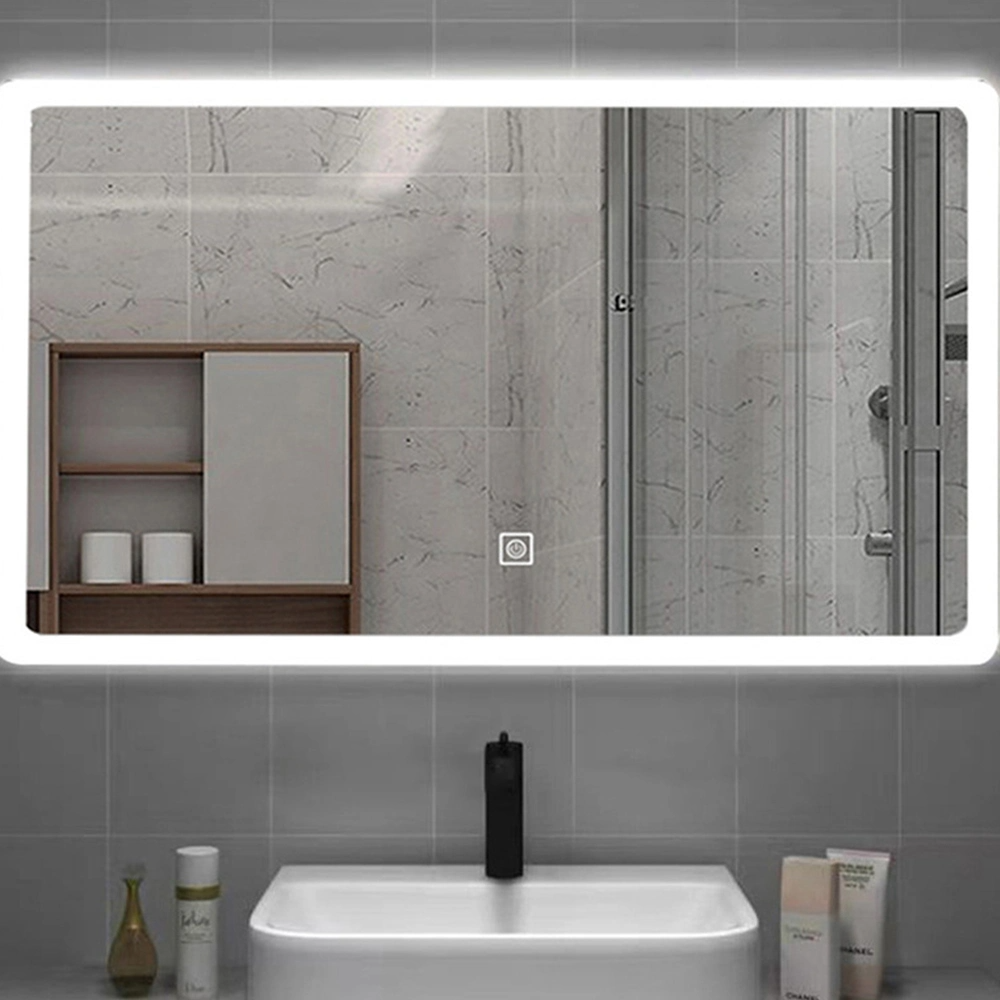 Sensor de toque de fábrica para decoração de parede para casa, móveis de salão, maquiagem, LED para casa inteligente, espelho de banheiro com desembaçador e alto-falante Bluetooth