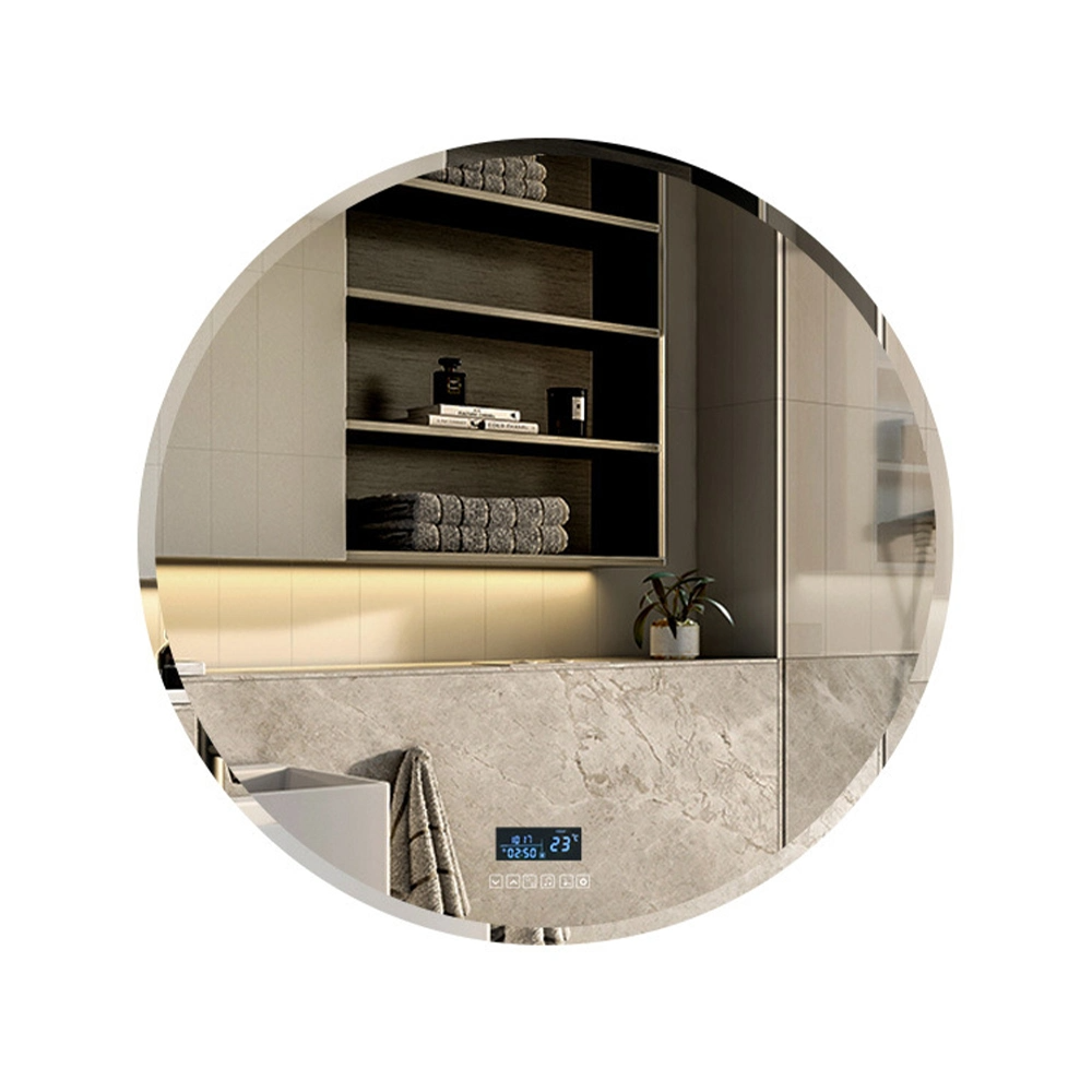 Espelho inteligente LED montado na parede Espelho de decoração para casa Espelho de maquiagem Bluetooth Acessórios para banheiro Mobília de salão