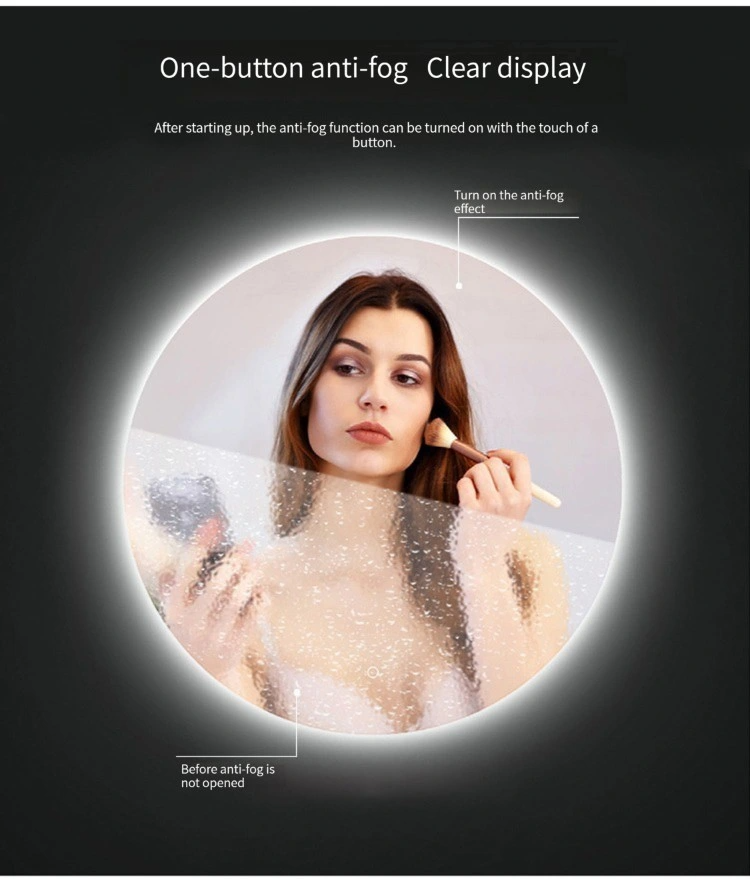 Mobília de banheiro com preço de fábrica na China Espelho de parede para vestir luz frontal inteligente para projeto de banheiro de hotel