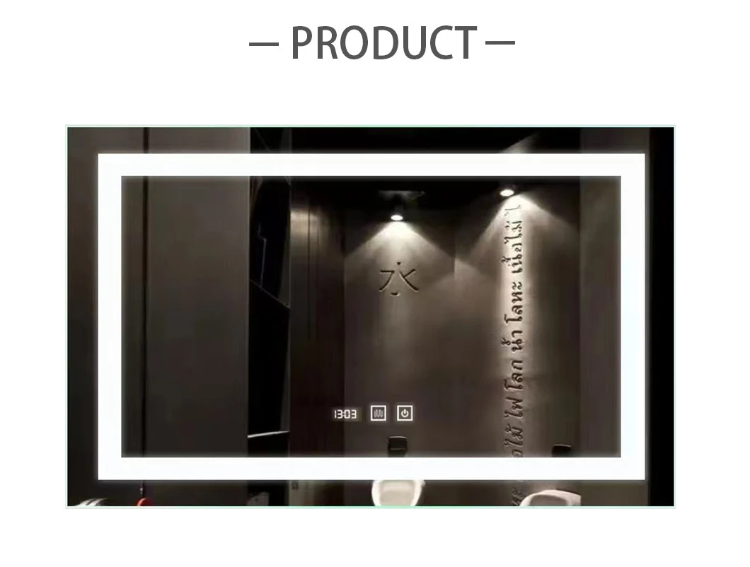 Parede de fábrica Decoração para casa Decoração Móveis de salão Maquiagem Cosmética Inteligente Iluminado Retroiluminado Vanity LED Espelho de banheiro com luzes Desembaçador