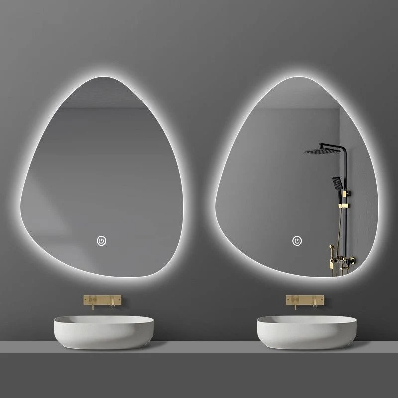 Espelho de banheiro com iluminação personalizada irregular Espelho de LED inteligente para banheira de interesse especial