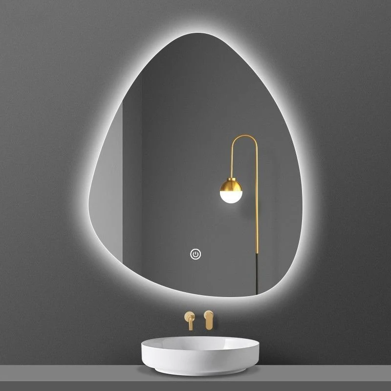 Espelho de banheiro com iluminação personalizada irregular Espelho de LED inteligente para banheira de interesse especial