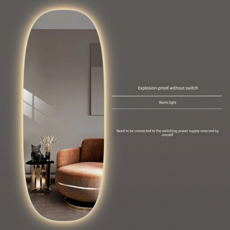 Espelho de parede LED decorativo para loja de roupas provador Espelho tridimensional inteligente de corpo inteiro